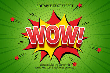 Wow background text effect. Editable text effect