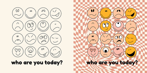 Vector hand drawn minimalistic placard with illustration. Creative abstract artwork . Template for card, poster, banner, print for t-shirt, pin, badge, patch.