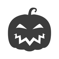 Funny Halloween pumpkin silhouette isolated on a white background. Vector illustration
