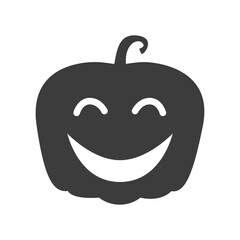 Funny Halloween pumpkin silhouette isolated on a white background. Vector illustration