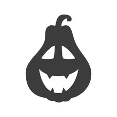Funny Halloween pumpkin silhouette isolated on a white background. Vector illustration