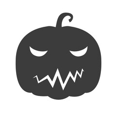 Funny Halloween pumpkin silhouette isolated on a white background. Vector illustration