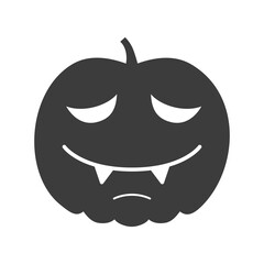 Funny Halloween pumpkin silhouette isolated on a white background. Vector illustration