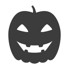 Funny Halloween pumpkin silhouette isolated on a white background. Vector illustration