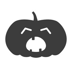 Funny Halloween pumpkin silhouette isolated on a white background. Vector illustration