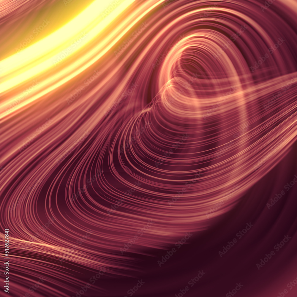 Poster abstract wavy psychedelic pattern of glowing electric lines. geometric background. 3d rendering digi