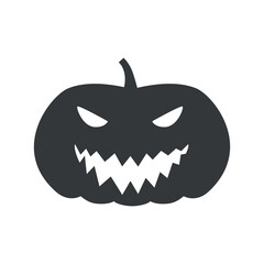 Funny Halloween pumpkin silhouette isolated on a white background. Vector illustration