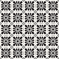 Vector Geometric Seamless Monochrome Pattern