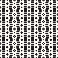 Vector Geometric Seamless Monochrome Pattern