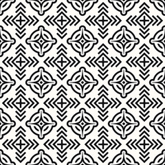 Vector Geometric Seamless Monochrome Pattern