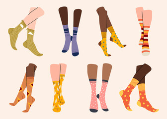 Woman stocking vector cartoon set icon. Vector illustration fashion sock on white background. Isolated cartoon set icon woman stocking.