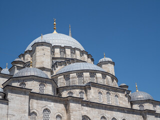 Mosque in Istanbul against blue sky