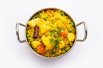 Tahri, tehri, tehiri or tahari is an Indian one pot meal made using mixed Vegetables and Rice