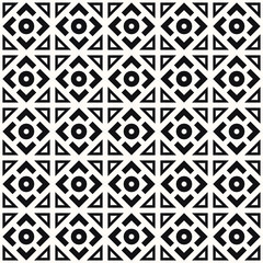 Vector Geometric Seamless Monochrome Pattern