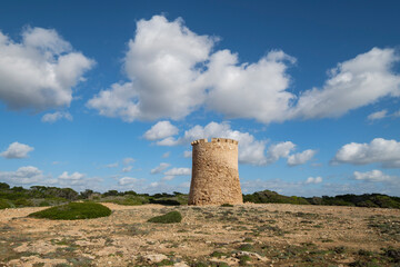 Watchtower of S Estalella, year 1577, S'Estalella,Llucmajor, Mallorca,, balearic islands, spain, europe