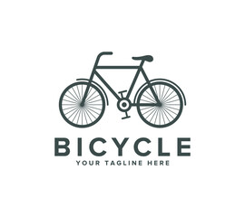 Bicycle logo or icon design on white background, Vector illustration.