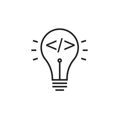Code idea bulb icon design. vector illustration