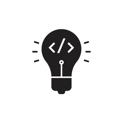 Code idea bulb icon design. vector illustration