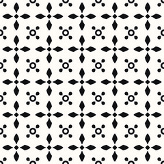 Vector Geometric Seamless Monochrome Pattern