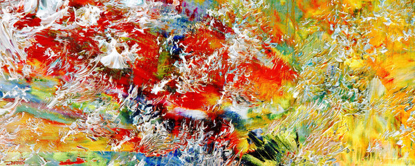 Color texture. Hand drawn oil painting on canvas. Abstract art background. Modern, contemporary art. Colorful canvas. Wall decor background	