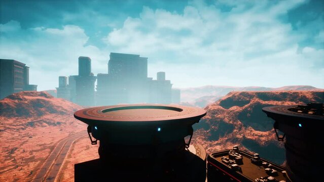 Post apocaliptic landscape of city