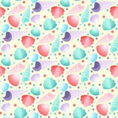 colorful summer pattern from sea shells