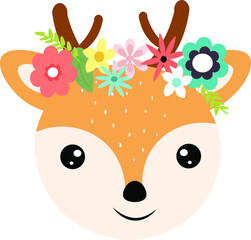 cute deer, reindeer vector illustration