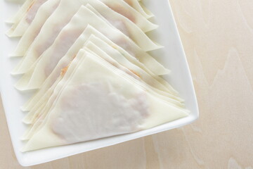 Homemade  Chinese wonton dumpling for deep fried food cooking