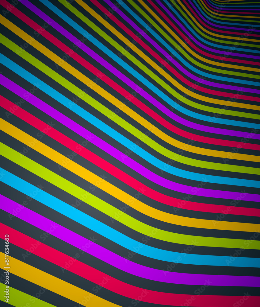 Aufkleber abstract lines in 3d dimensional perspective abstract vector background, cool funky design layout, 7