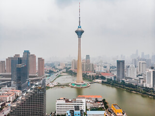 Aerial scenery of Tianjin TV Tower