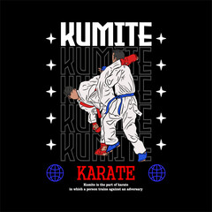 modern design karate pose with streetwear style vector © irvan