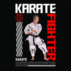 modern design karate pose with streetwear style vector © irvan