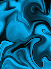Colorful abstract background. Dynamic waves, swirl. Blue, and black. 
