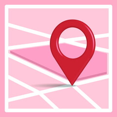 3d icons, map pointer. Location marker. Vector illustration.