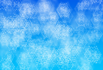 Digitally created image of Abstract blue snowflakes background.