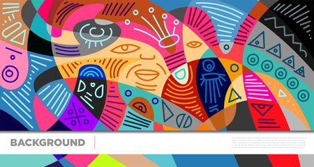 Abstract liquid shape. Fluid geometric design. Isolated gradient waves with geometric lines, dots, batik Indonesia pattern. Vector illustration.