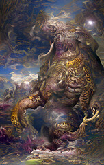 big alien monster, concept illustration, digital painting