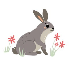 Obraz premium Cute rabbit. Bunny. Hare. Vector hand drawn illustration.