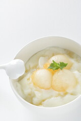 Japanese fruit, white melon ball for dessert image