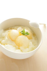 Japanese fruit, white melon ball for dessert image