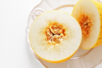 Japanese summer fruit, white melon for healthy food image