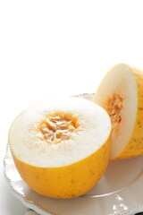 Japanese summer fruit, white melon for healthy food image