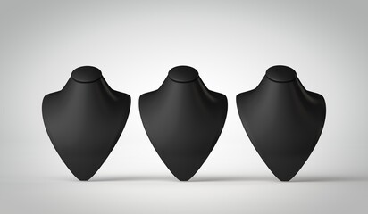 Elegant necklace jewelry presentation showcase stand. 3d rendering