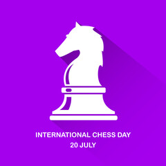 International chess day background or poster. Vector chess day banner. 20 July is world chess day