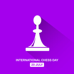 International chess day background or poster. Vector chess day banner. 20 July is world chess day