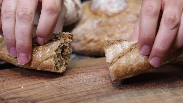 close-up of different types of bread in studio