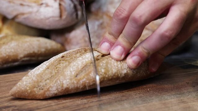 close-up of different types of bread in studio