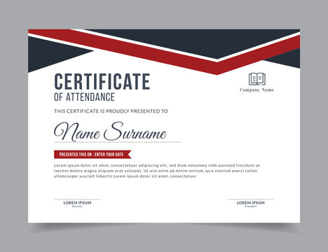 Modern Certificate Template Vector Design Layout for Print, Elegant Blank Certificate for  Diploma, Graduation, Achievement, Award, Attendance, Abstract Vector Illustration