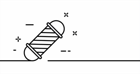 Salon sign. Beauty, hairdressing salon, signboard, self, hair, haircut. Personal care concept. One line drawing animation. Motion design. Animated technology logo. Video 4K