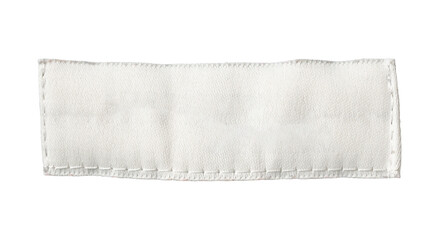 White blank clothing tag label isolated on white background
